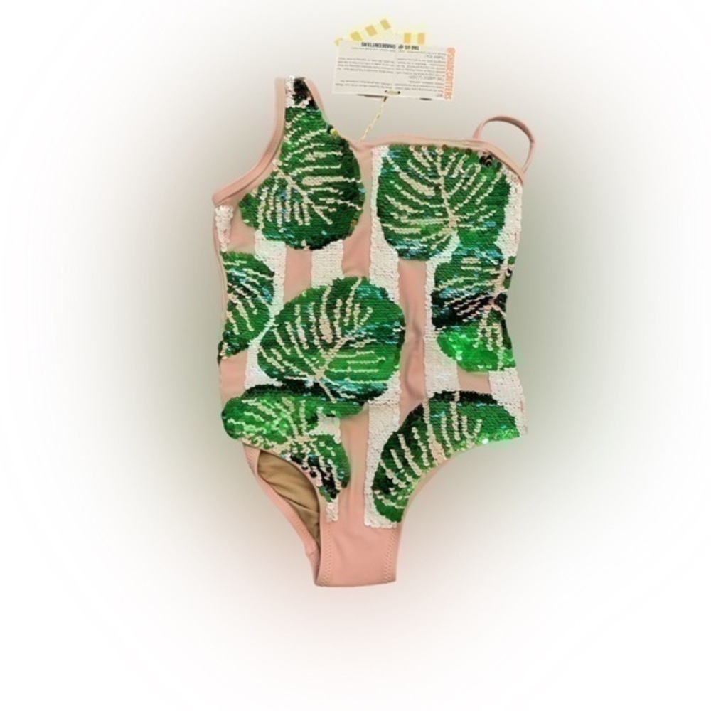 One Piece Magic Flip Sequin- Striped Palm size 3T
